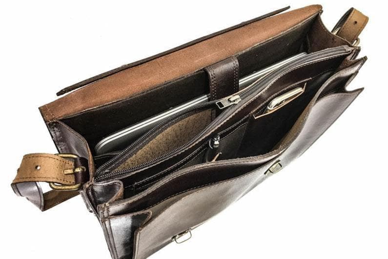 Complete Leather Briefcase - Antique Brown