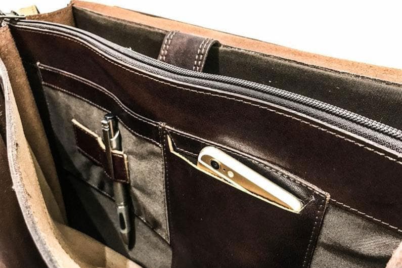 Complete Leather Briefcase - Antique Brown