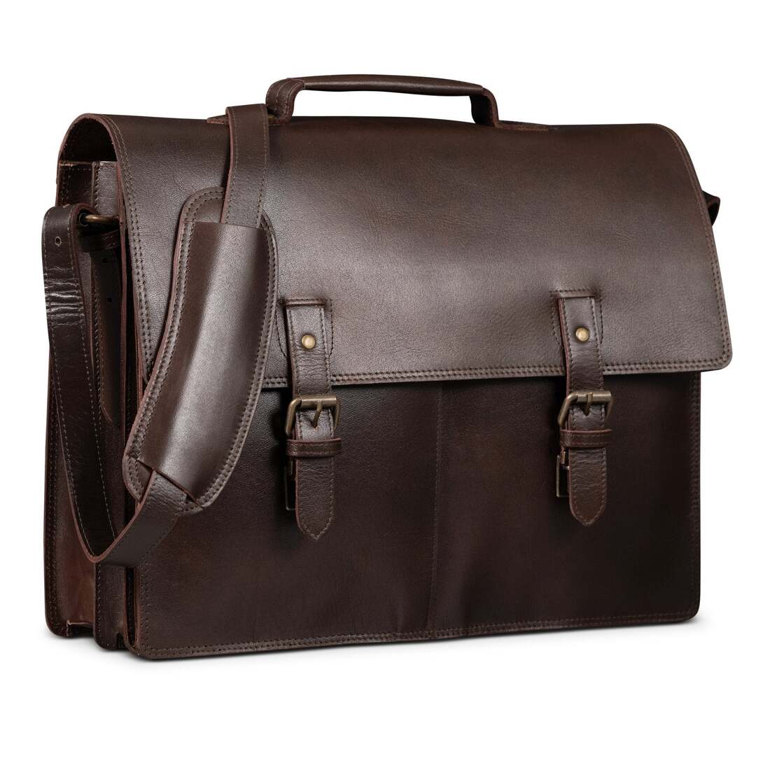 Complete Leather Briefcase - Antique Brown
