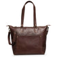 Crossbody Leather Tote - Saddle Dark