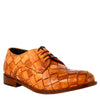 Men's elegant vintage tan derby in woven leather