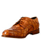 Men's elegant vintage tan derby in woven leather