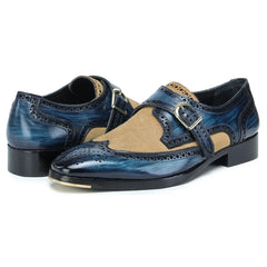 Single Monk Strap Navy Blue