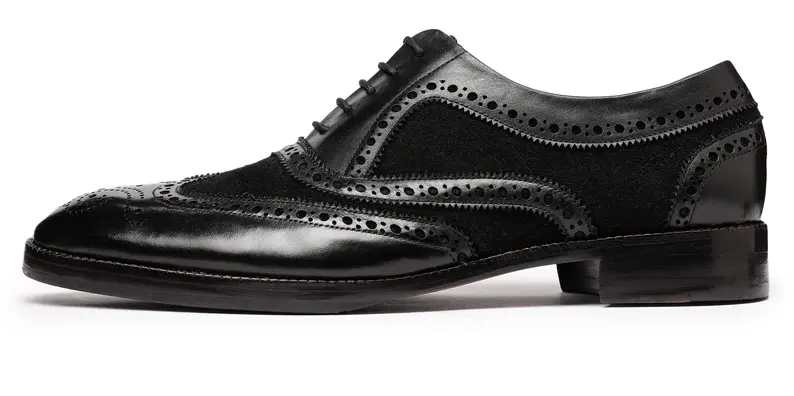 Wingtip Brogue Oxford- Black Suede
