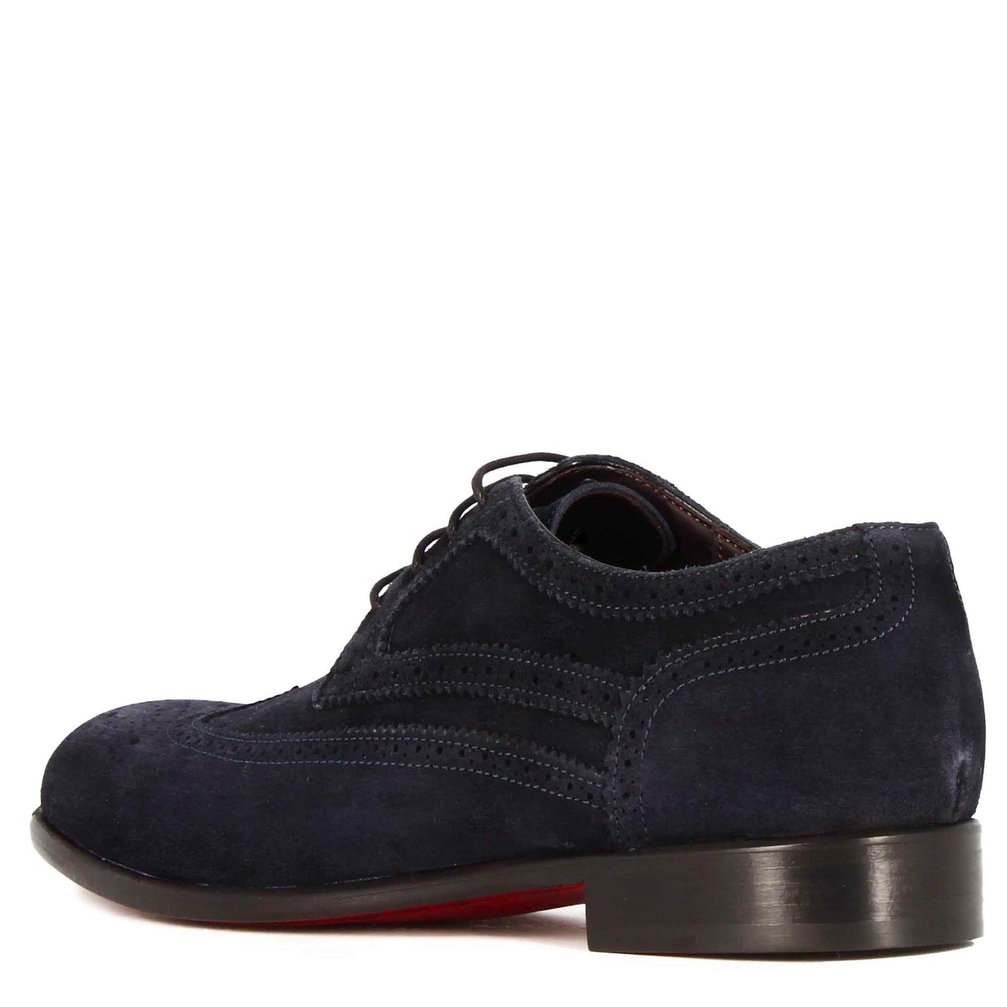 Elegant blue suede derby for men