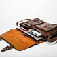 Front Pocket Leather Briefcase - Antique Brown