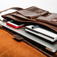 Front Pocket Leather Briefcase - Antique Brown