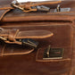 Front Pocket Leather Briefcase - Saddle Brown