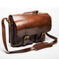 Front Pocket Leather Briefcase - Antique Brown