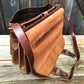 Front Pocket Leather Briefcase - Saddle Brown