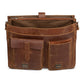 Front Pocket Leather Briefcase - Saddle Brown