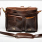 Front Pocket Leather Briefcase - Antique Brown