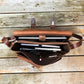 Front Pocket Leather Briefcase - Saddle Brown