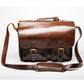 Front Pocket Leather Briefcase - Antique Brown