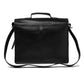 Front Pocket Leather Briefcase - Black