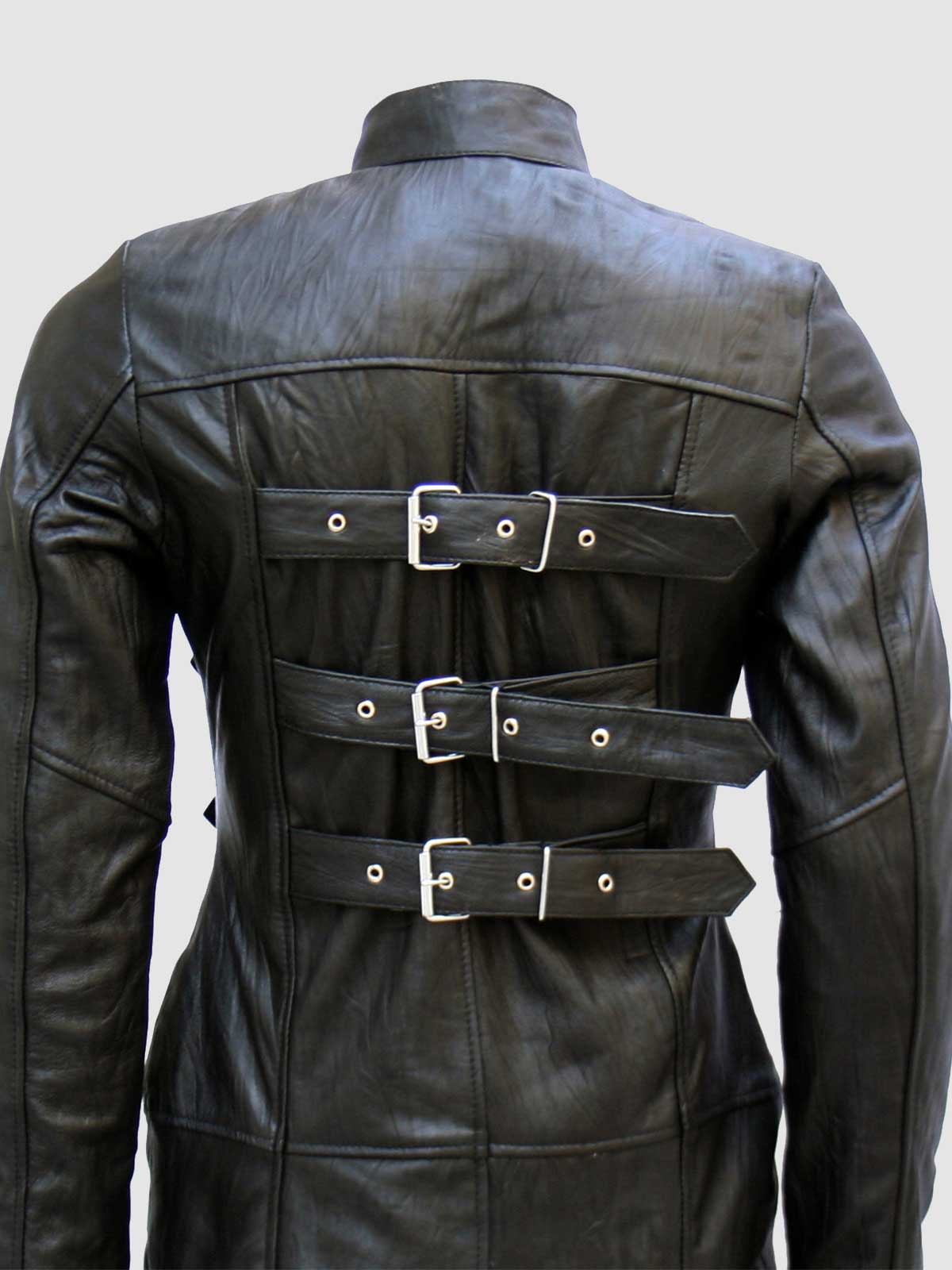 Gothic Leather Trench Coat