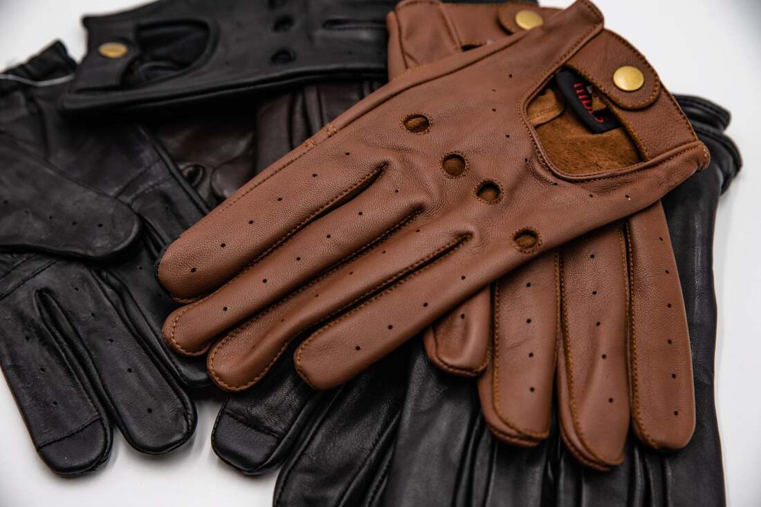Leather Driving Gloves Men - Tan
