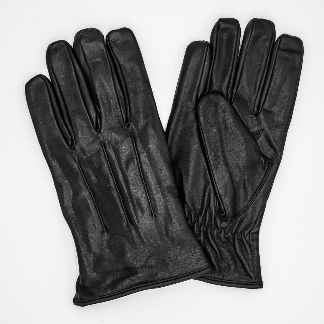 Leather Gloves Men - Black