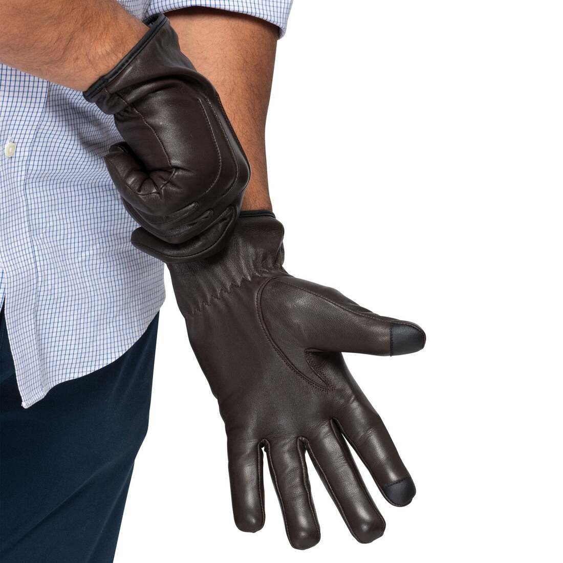 Leather Gloves Men - Brown