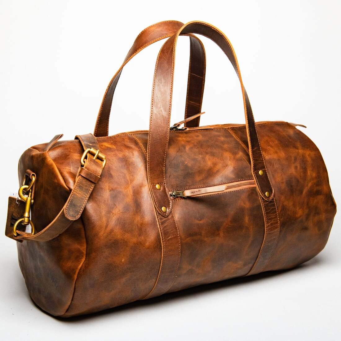 Leather Gym Bag 37L - Distressed Brown