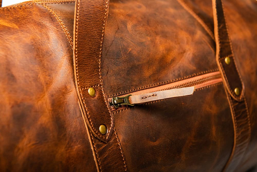 Leather Gym Bag 37L - Distressed Brown