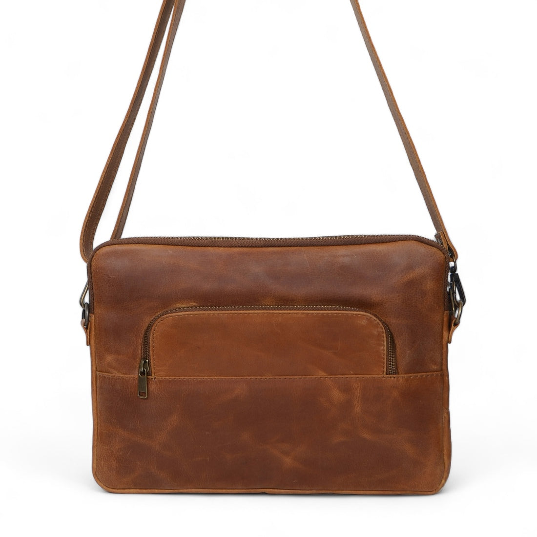 Tech Leather Laptop Sleeve - Saddle Brown