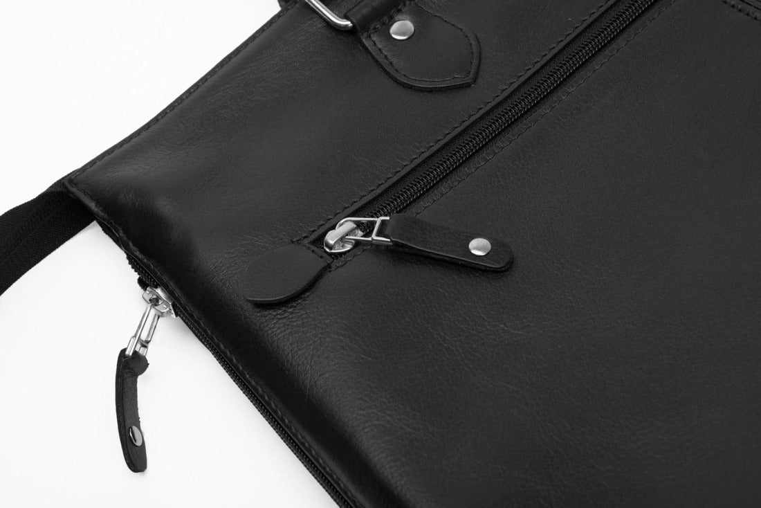 Tech Leather Tote Bag - Black