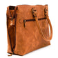 Leather Tech Tote - Saddle Brown