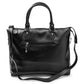Tech Leather Tote Bag - Black