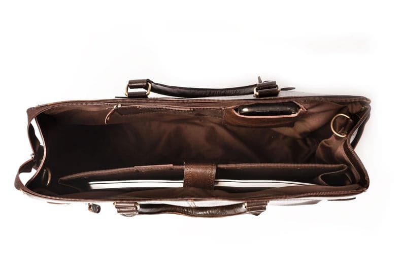 Tech Leather Tote Bag - Antique Brown