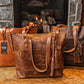 Leather Tote Bag - Saddle Brown
