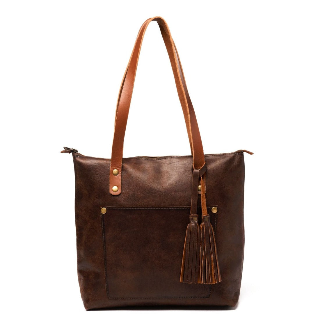 Leather Tote Bag - Coffee Brown