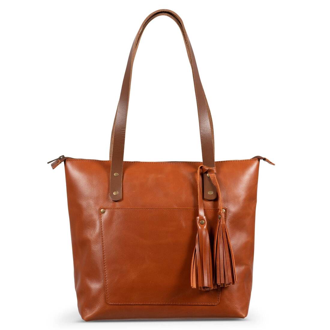 Leather Tote Bag - Hazelnut Brown