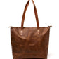 Leather Tote Bag - Saddle Brown