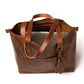 Leather Tote Bag - Saddle Brown