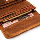 Leather Trifold Wallet - Saddle Brown