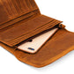Leather Trifold Wallet - Saddle Brown