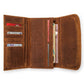 Leather Trifold Wallet - Saddle Brown