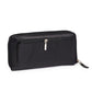 Leather Zip Around Wallet - Black