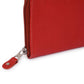 Leather Zip Around Wallet - Red