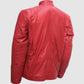 Light Red Leather Biker Jacket