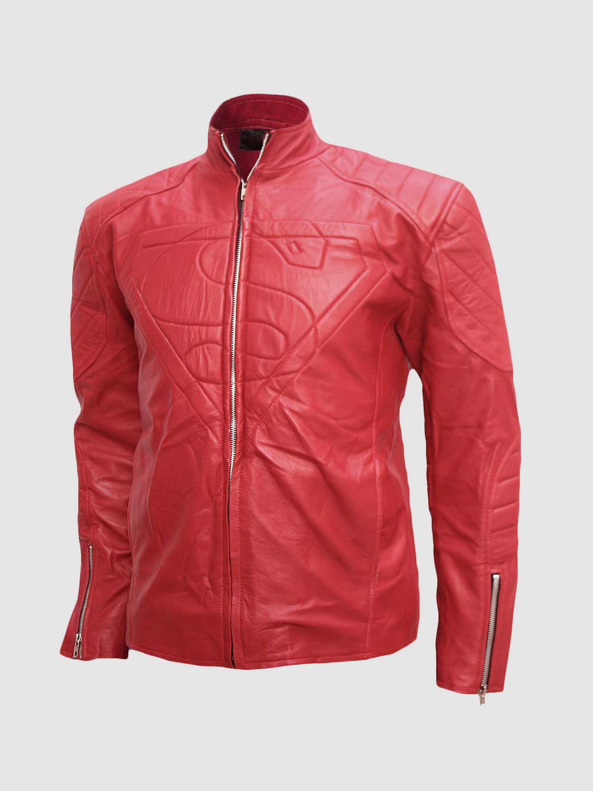 Light Red Leather Biker Jacket