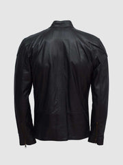 Golden Buttons Leather Jacket