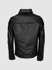 Button Closure Leather Jacket