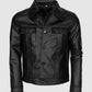 Button Closure Leather Jacket