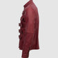 Maroon Leather Belted Jacket