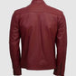 Maroon Leather Belted Jacket