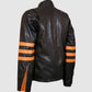 Leather Jacket with Tan Stripes