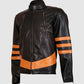 Leather Jacket with Tan Stripes