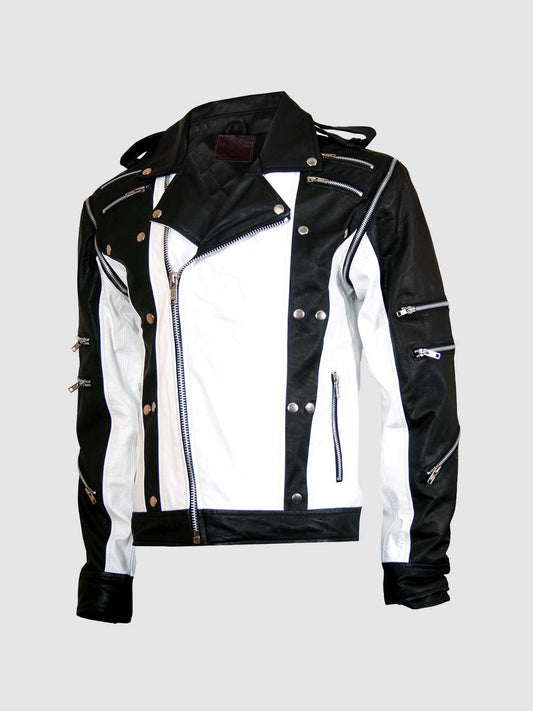 Black & White Leather Jacket
